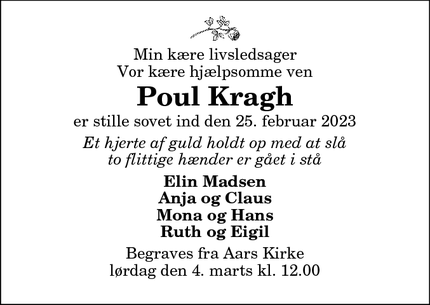 Dødsannoncen for Poul Kragh - 9670