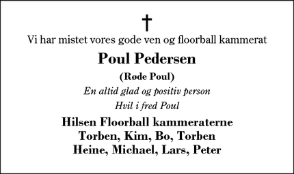 Dødsannoncen for Poul Pedersen - Herning