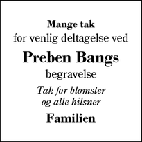 Taksigelsen for Preben Bang - Videbæk