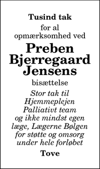 Taksigelsen for Preben
Bjerregaard Jensen - Thisted