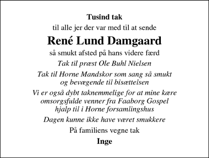 Taksigelsen for René Lund Damgaard - Faaborg