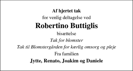 Taksigelsen for Robertino Buttigli - Slagelse