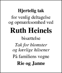 Taksigelsen for Ruth Heinel - Slagslunde