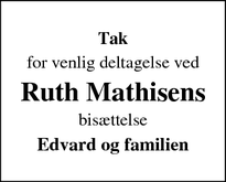 Taksigelsen for Ruth Mathisens - Varde