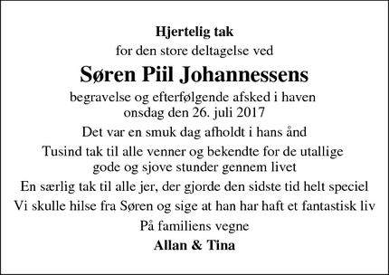 Taksigelsen for Søren Piil Johannessens - Birkerød