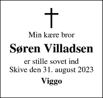 Dødsannoncen for Søren Villadsen - Højslev