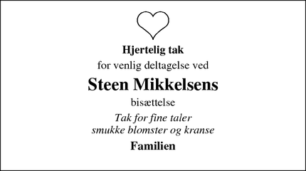 Taksigelsen for Steen Mikkelsens - Helsingør
