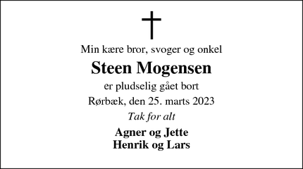 Dødsannoncen for Steen Mogensen - Hobro