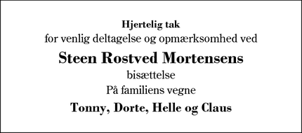 Taksigelsen for Steen Rostved Mortensen - Herning 