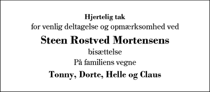 Taksigelsen for Steen Rostved Mortensen - Herning 