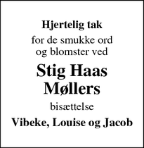 Taksigelsen for Stig Haas
Møllers - Dragør
