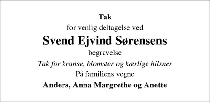 Taksigelsen for Svend Ejvind Sørensens - Virum