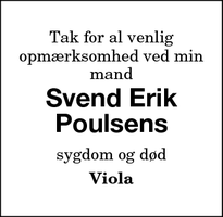 Taksigelsen for Svend Erik
Poulsen - Hellested 