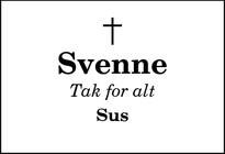 Dødsannoncen for Svenne - Thisted