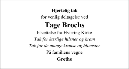 Taksigelsen for Tage Broch - Rask Mølle