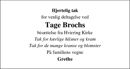 Taksigelsen for Tage Broch - Rask Mølle