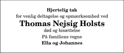 Taksigelsen for Thomas Nejsig Holst - strandby