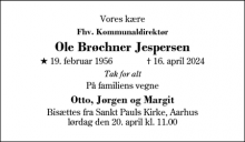 Dødsannoncen for Ole Brøchner Jespersen - Esbjerg N