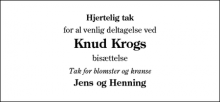 Dødsannoncen for Knud Krog - Aabenraa