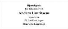 Dødsannoncen for Anders Lauritsen - Lemvig