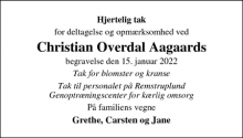 Dødsannoncen for Christian Overdal Aagaards - Skanderborg