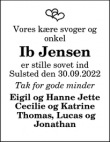 Dødsannoncen for Ib Jensen - Sulsted