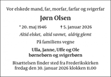 Dødsannoncen for J&oslash;rn Olsen - Aarhus