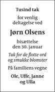 Dødsannoncen for J&oslash;rn Olsens - Århus