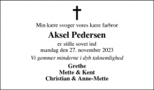 Dødsannoncen for Aksel Pedersen - Viborg