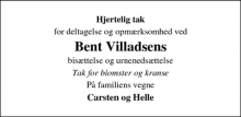 Dødsannoncen for Bent Villadsen - Assens