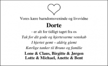 Dødsannoncen for Dorte - Skive