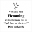 Dødsannoncen for Flemming - Rønne