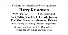 Dødsannoncen for Harry Kristensen - Durup