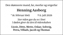 Dødsannoncen for Henning Aasborg - Albertslund
