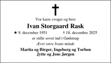 Dødsannoncen for Ivan Storgaard Rask - Herning