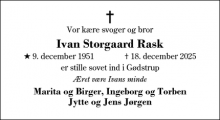Dødsannoncen for Ivan Storgaard Rask - Herning