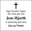 Dødsannoncen for Jens Hjorth - Tjørring 