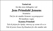 Dødsannoncen for Jens Primdahl Jensen - balling spøttrup