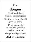 Dødsannoncen for Jørgen - Melby