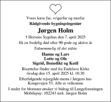Dødsannoncen for Jørgen Holm - 8000 Aarhus C