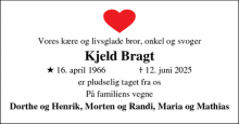 Dødsannoncen for Kjeld Bragt - Skive