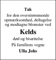 Dødsannoncen for Keld - Odense