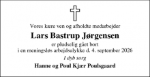 Dødsannoncen for Lars Bastrup J&oslash;rgensen - Ulfborg