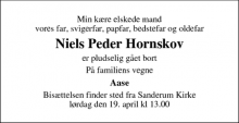 Dødsannoncen for Niels Peder Hornskov - odense