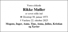 Dødsannoncen for Rikke Møller - Værløse