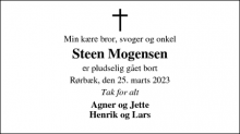 Dødsannoncen for Steen Mogensen - Hobro