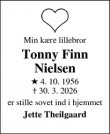 Dødsannoncen for Tonny Finn Nielsen - Ikast