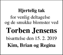 Dødsannoncen for Torben Jensens  - Hundested