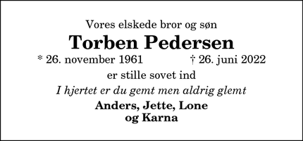 Dødsannoncen for Torben Pedersen - Thisted