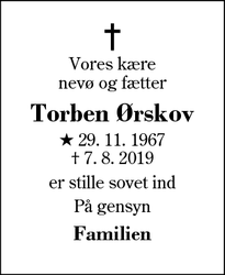 Dødsannoncen for Torben Ørskov - Nørrebroby